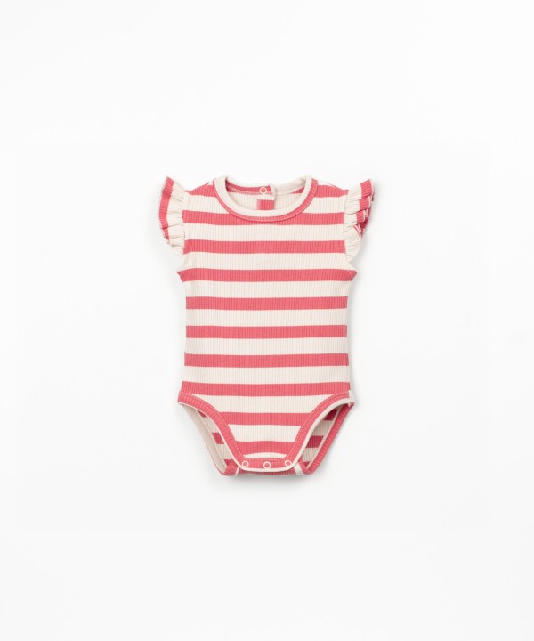 Ribbed jersey bodysuit with stripe pattern