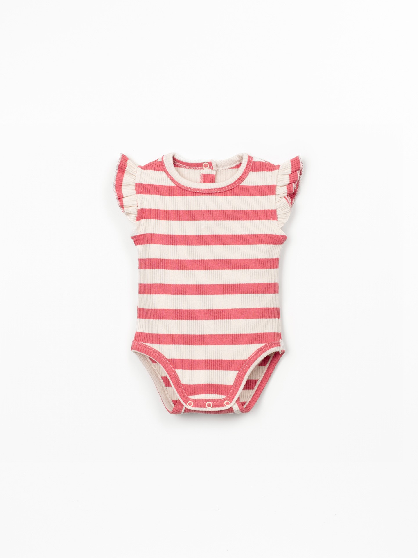 Ribbed jersey bodysuit with stripe pattern
