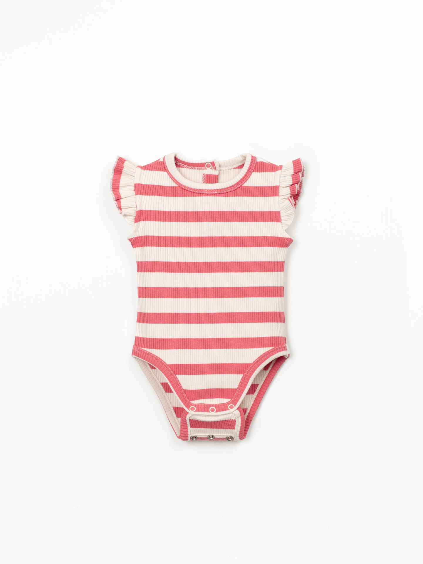Ribbed jersey bodysuit with stripe pattern