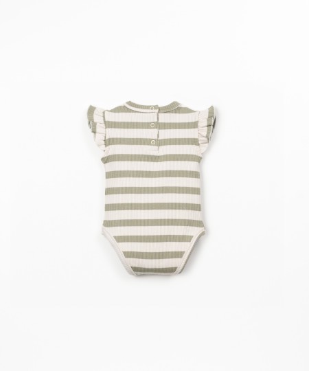 Body in maglia a costine con motivo a righe