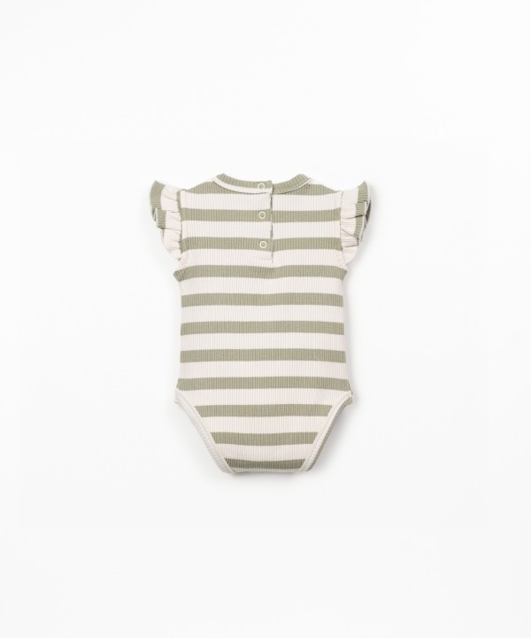 Body de punto acanalado con estampado de rayas