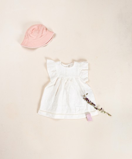 Vestido de tejido de lino