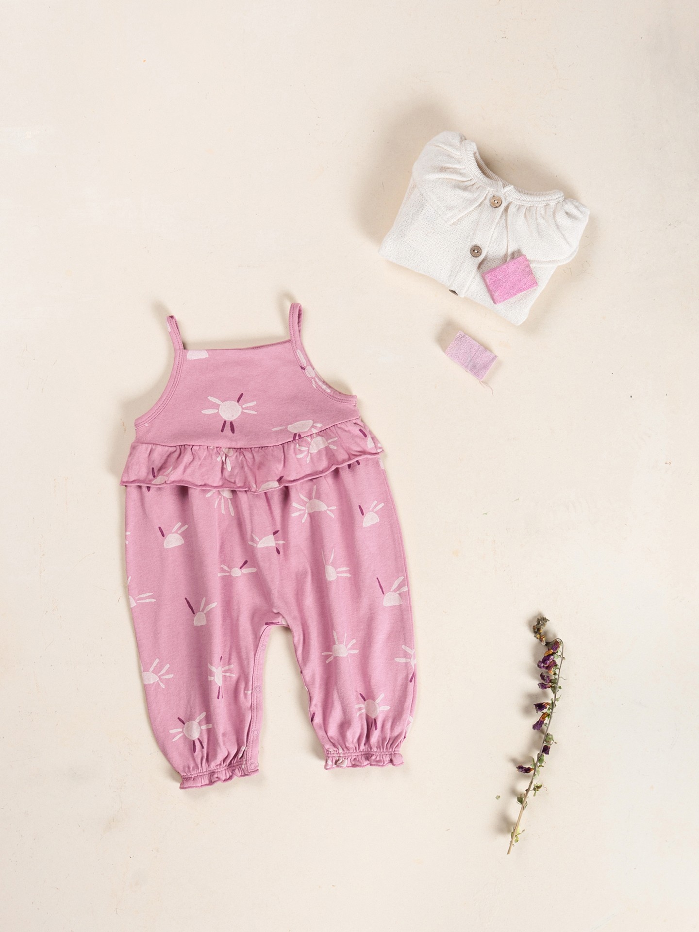 Jersey romper with print