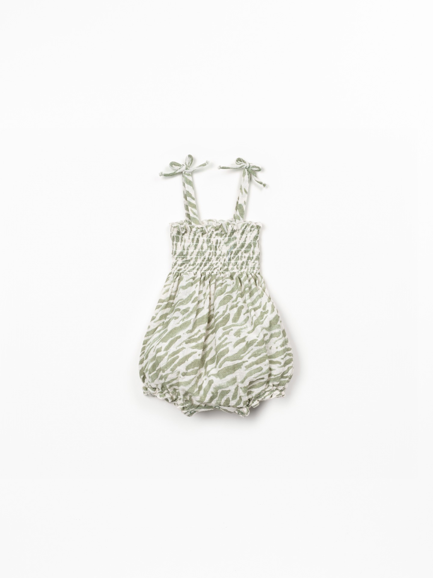 Organic cotton jumpsuit with zebra print