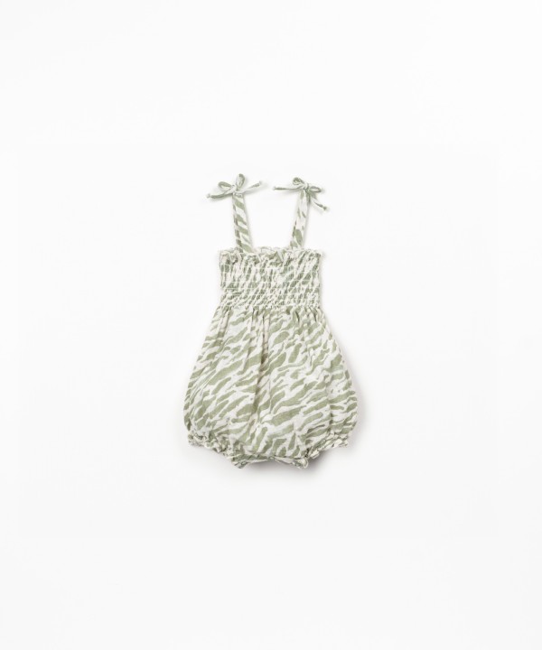 Organic cotton jumpsuit with zebra print