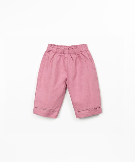 Pantaloni in lino con cintura elastica