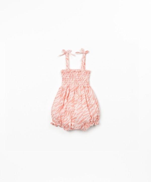 Organic cotton jumpsuit with zebra print