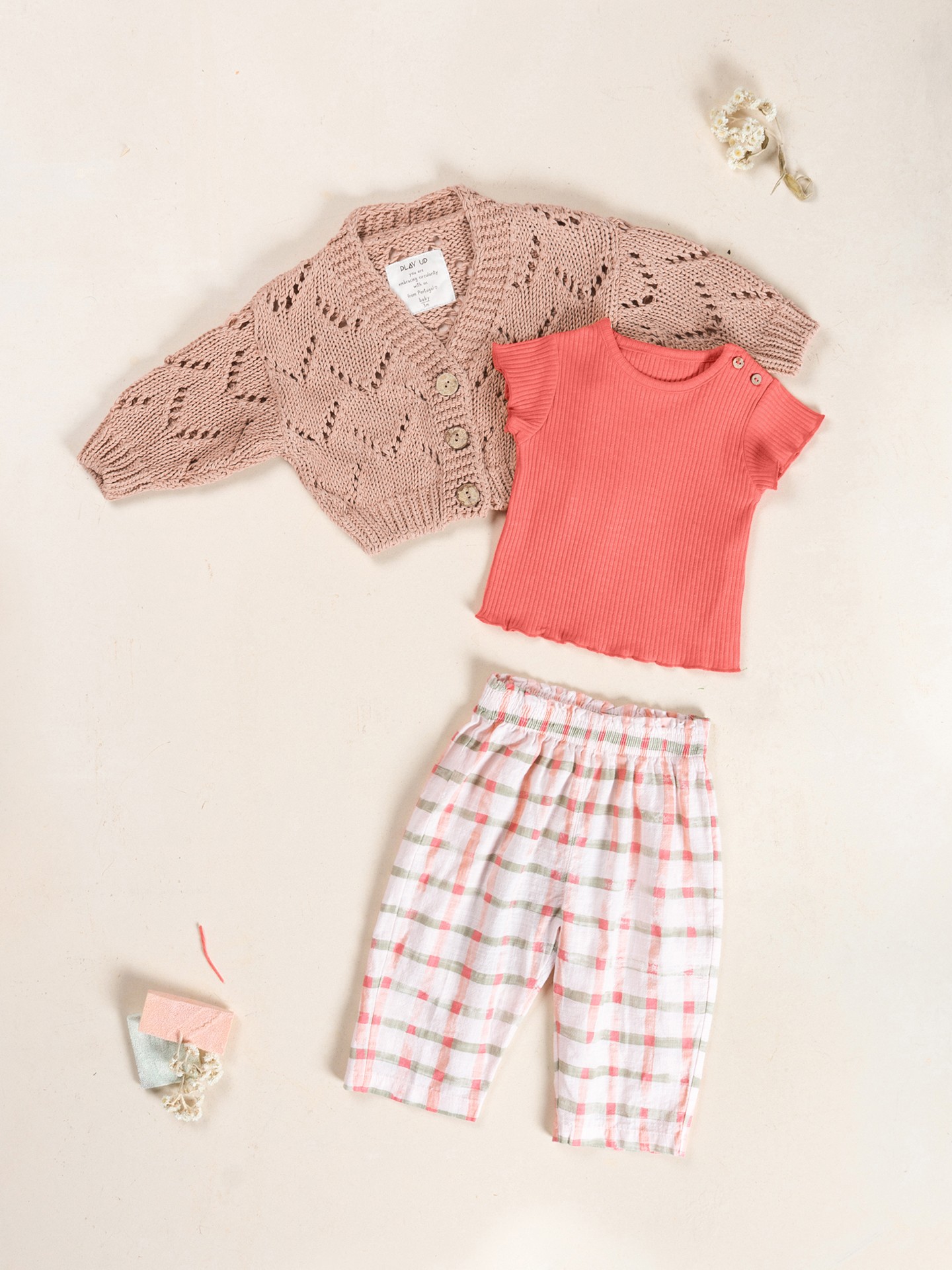 Plaid printed trousers