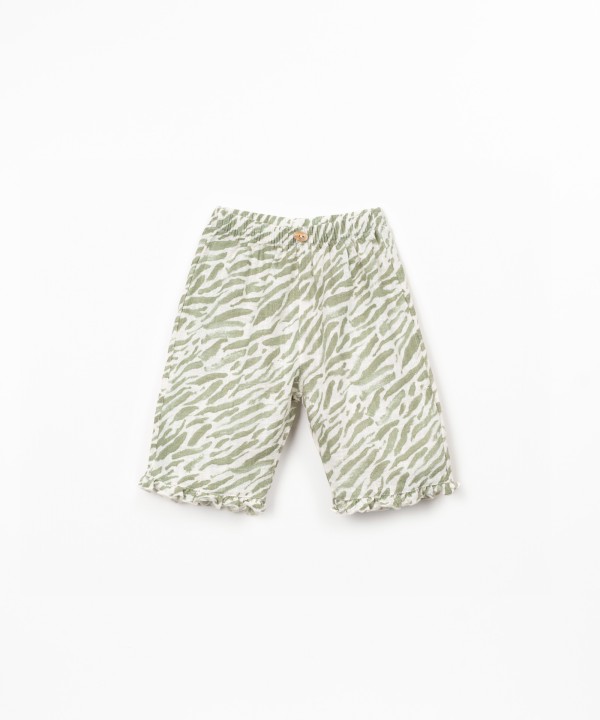 Trousers with print and elastic waistband