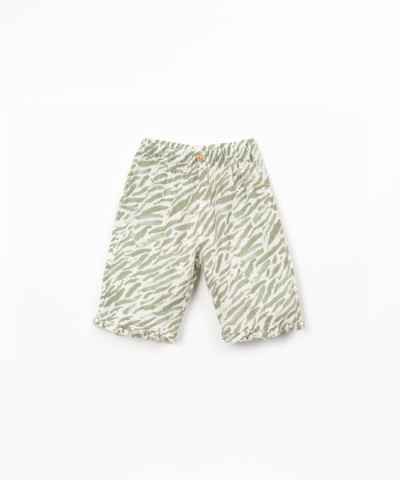 Trousers with print and elastic waistband