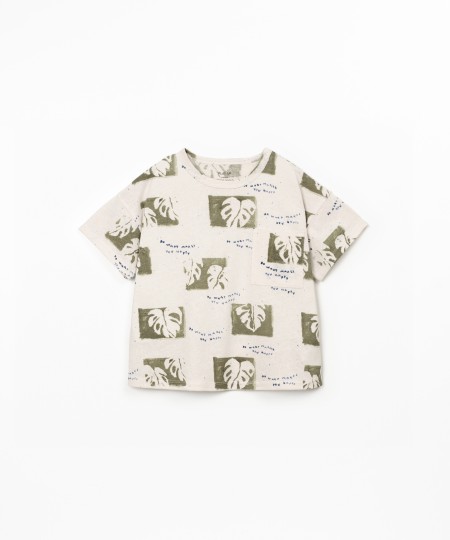 T-shirt em mistura de fibras naturais