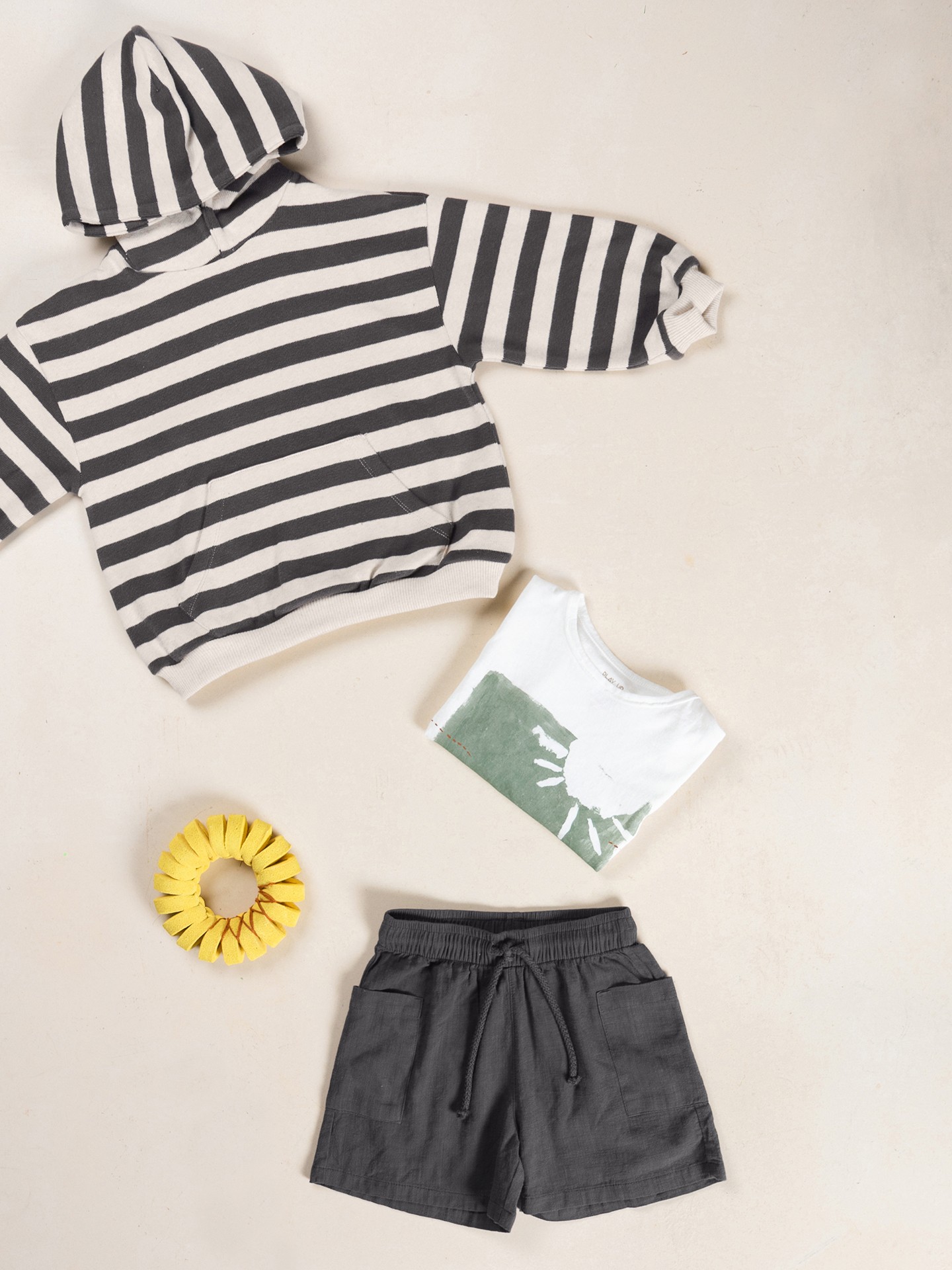 Striped hooded sweatshirt