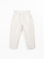 Linen trousers with elastic waistband