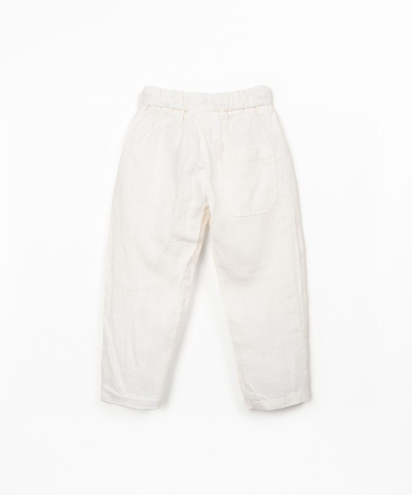 Linen trousers with elastic waistband