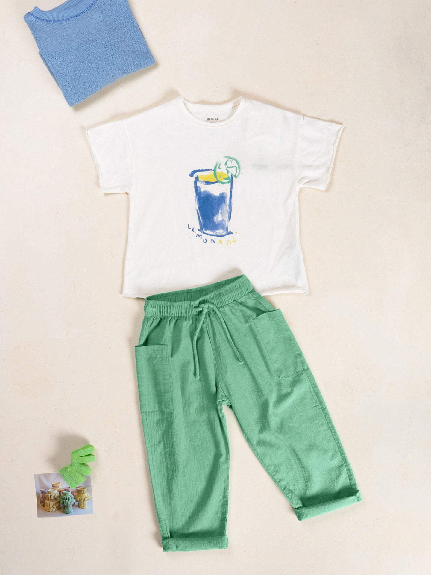 Organic cotton woven trousers