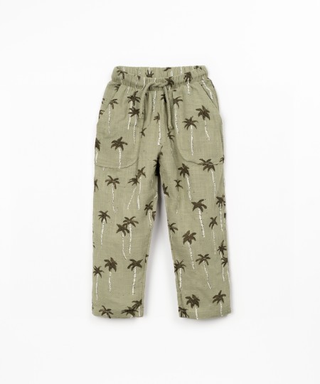 Organic cotton printed fabric trousers