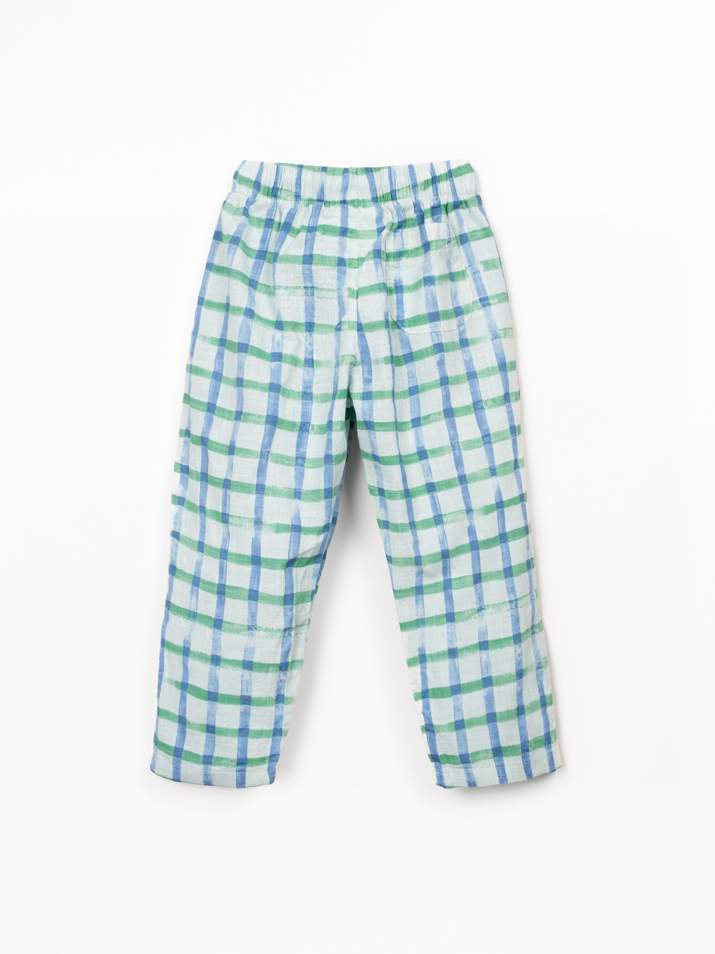 Woven trousers with checkered print