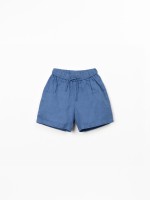 Linen shorts with adjustable belt