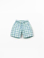 Checkered print fabric shorts
