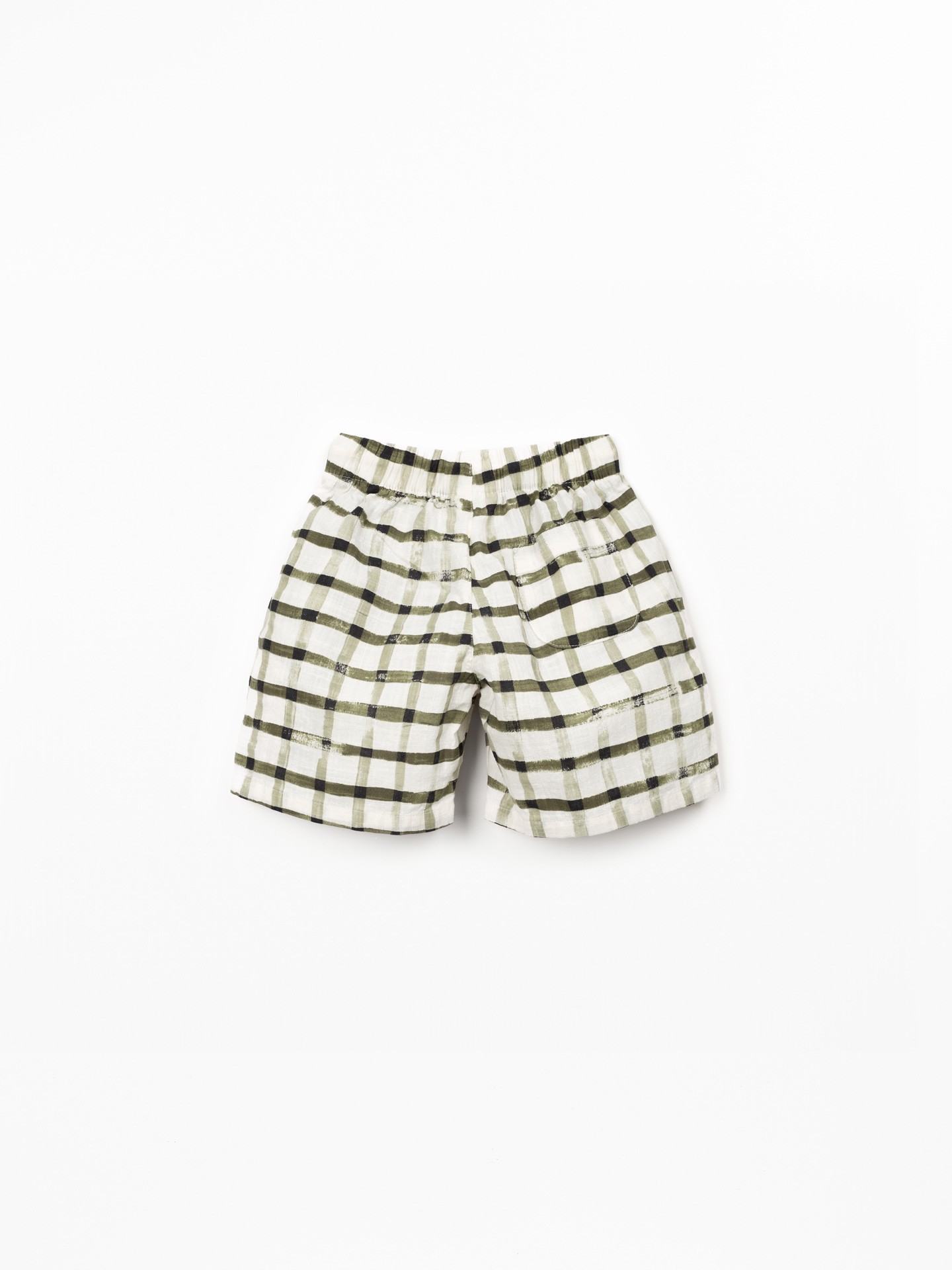 Checkered print fabric shorts