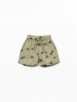 Organic cotton shorts with palm tree print