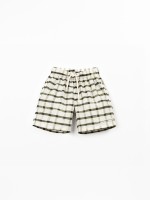 Checkered print fabric shorts