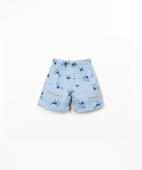 Jersey shorts with sun print