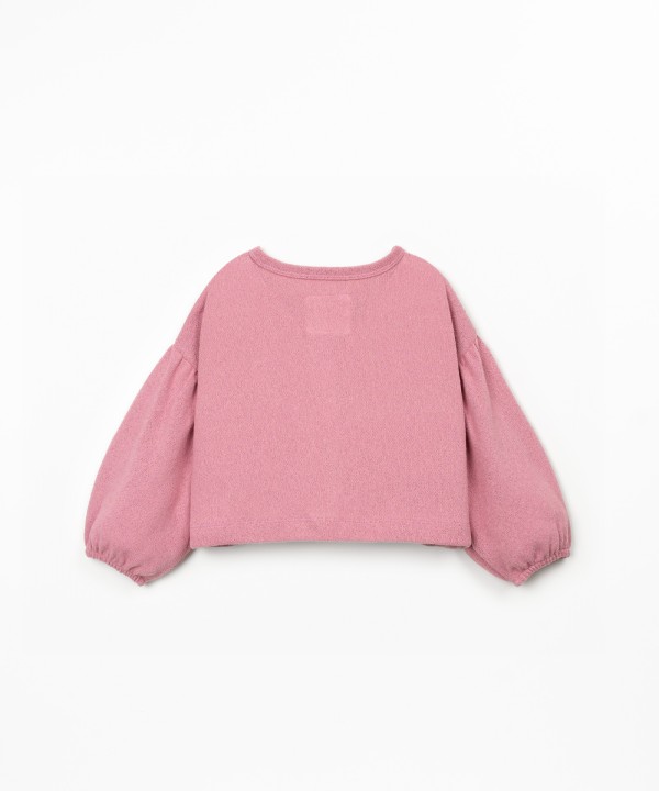 Knit cardigan with recycled fibers