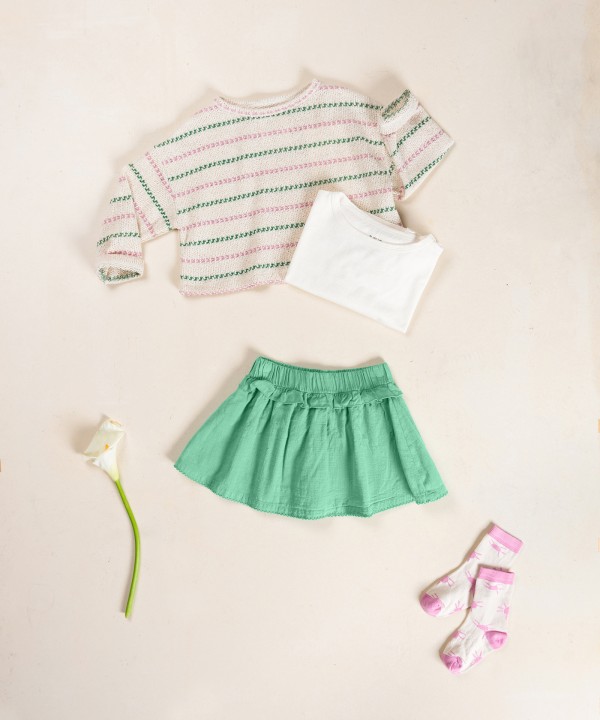 Skort in organic cotton fabric