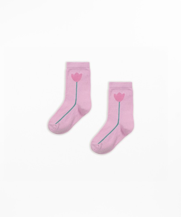 Jacquard socks with flower pattern