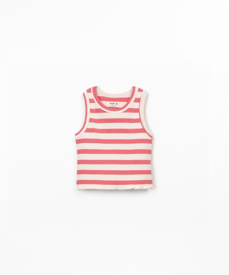 Sleeveless top with striped pattern