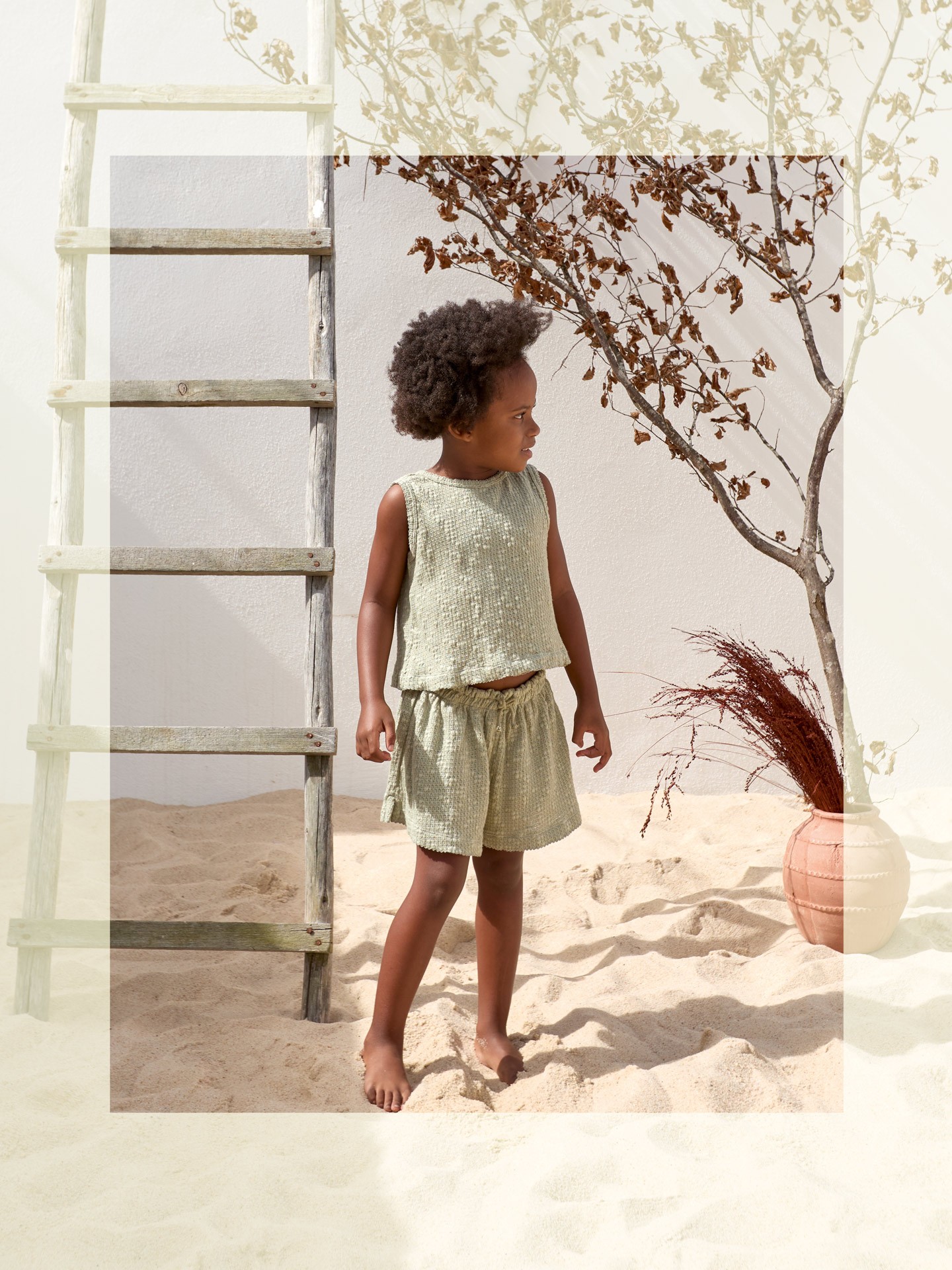 Top sin mangas en punto texturizado