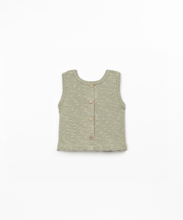 Sleeveless top in textured jersey