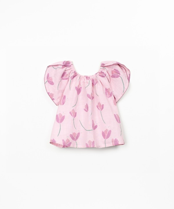 Organic cotton tunic with tulip print