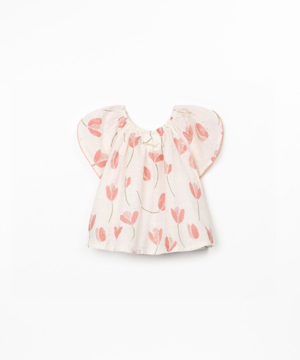 Organic cotton tunic with tulip print