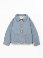 Cotton denim jacket with pockets