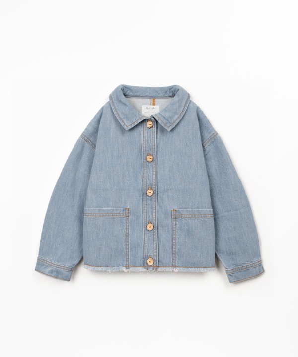Cotton denim jacket with pockets