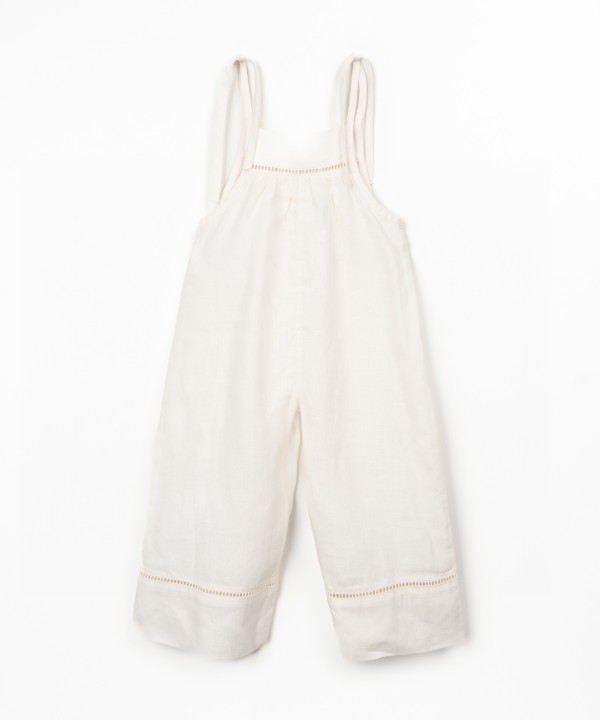 Linen jumpsuit with lace details