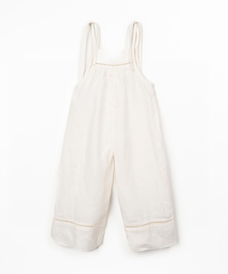 Linen jumpsuit with lace details