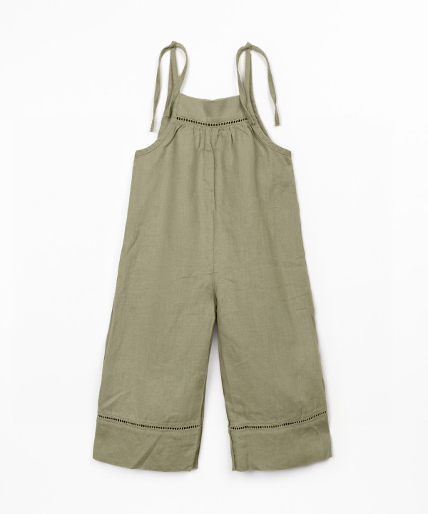 Linen jumpsuit with lace details
