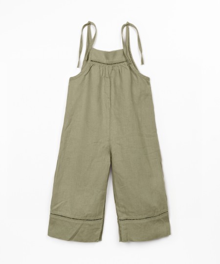 Linen jumpsuit with lace details