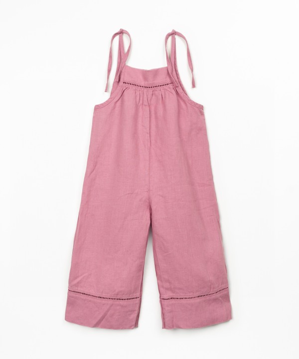 Linen jumpsuit with lace details