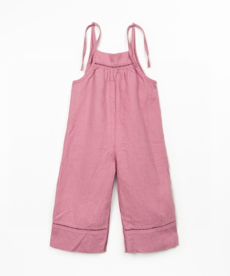 Linen jumpsuit with lace details