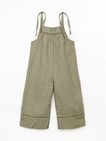 Linen jumpsuit with lace details