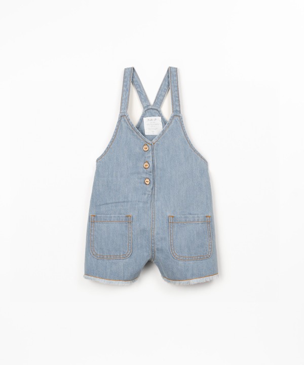 Denim dungarees with front opening