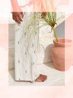 Printed fabric trousers with pineapples