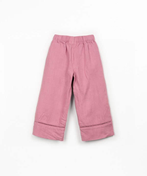 Linen trousers with elastic waistband