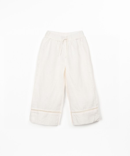 Linen trousers with elastic belt