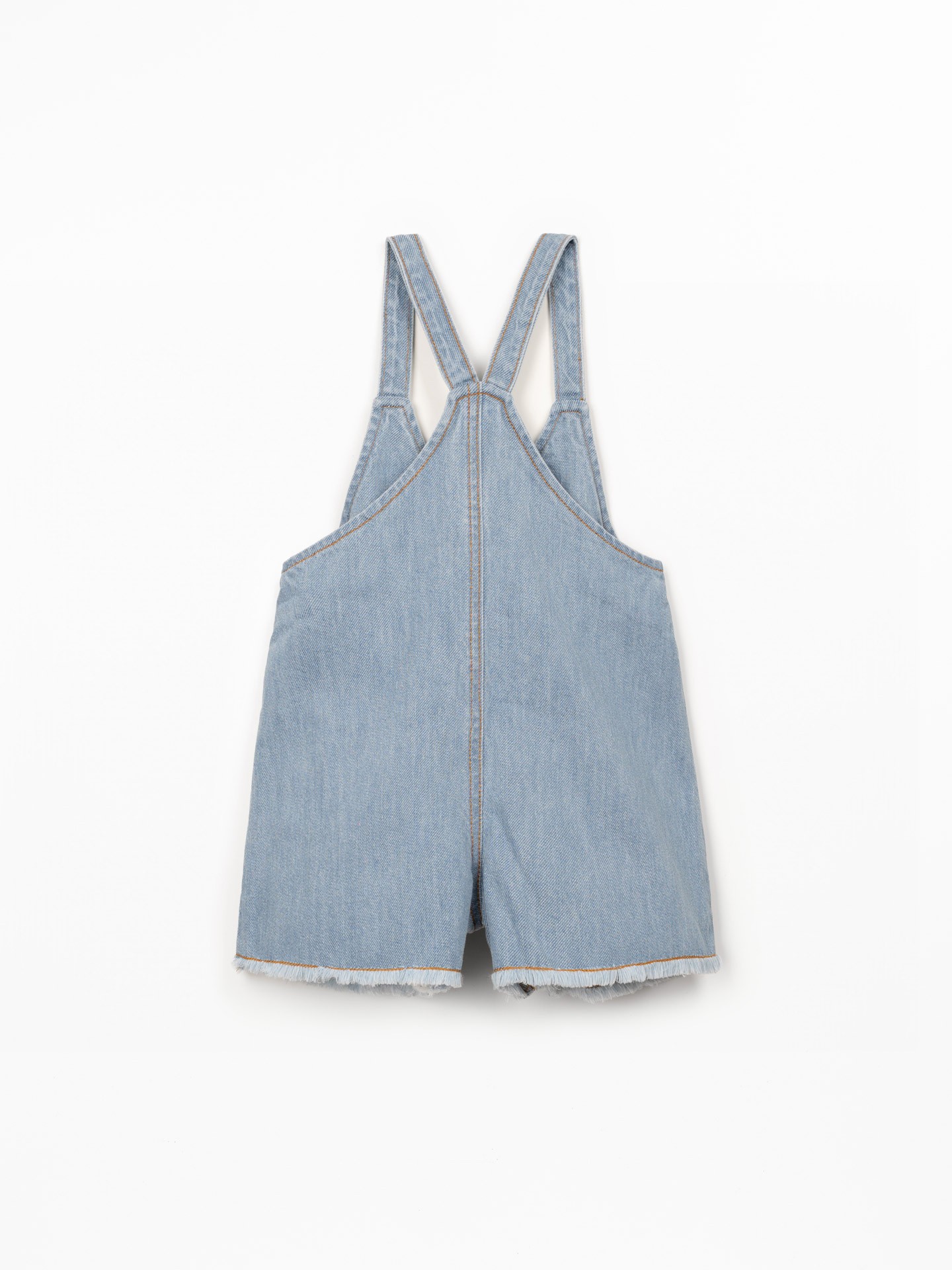 Salopette in denim con apertura frontale