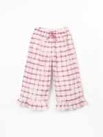 Fabric trousers with checkered print